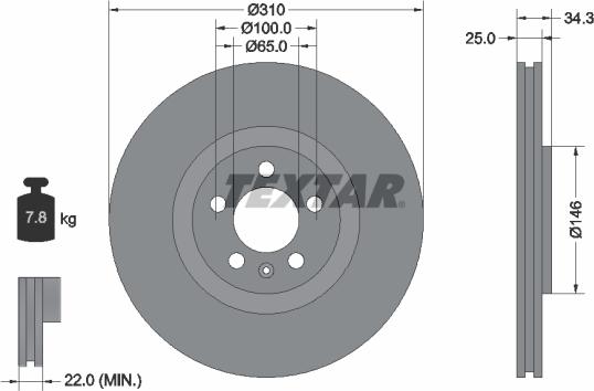 Textar 92275905 - Disque de frein cwaw.fr