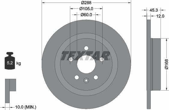 Textar 92275203 - Disque de frein cwaw.fr