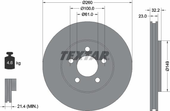 Textar 92271603 - Disque de frein cwaw.fr