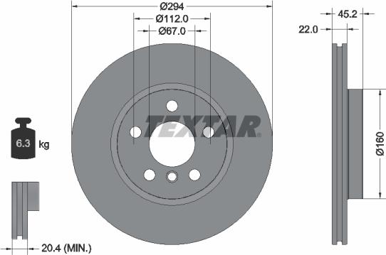 Textar 92273103 - Disque de frein cwaw.fr