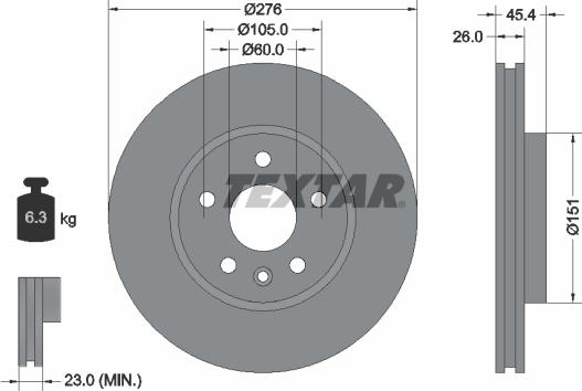 Textar 92277100 - Disque de frein cwaw.fr