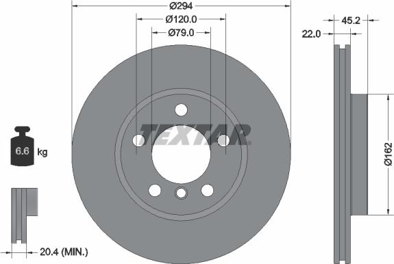 Textar 92277805 - Disque de frein cwaw.fr