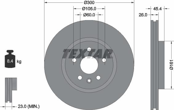 Textar 92277205 - Disque de frein cwaw.fr