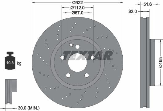 Textar 92277705 - Disque de frein cwaw.fr