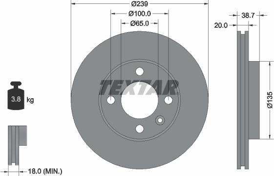 Textar 92012100 - Disque de frein cwaw.fr