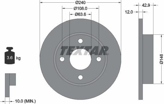 Textar 92075300 - Disque de frein cwaw.fr