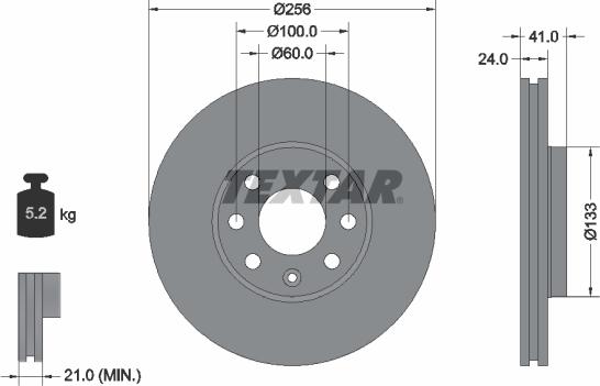 Textar 92091803 - Disque de frein cwaw.fr