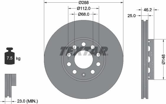 Textar 92057605 - Disque de frein cwaw.fr