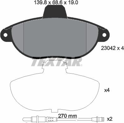 Textar 89004700 - Kit de freins, frein à disques cwaw.fr