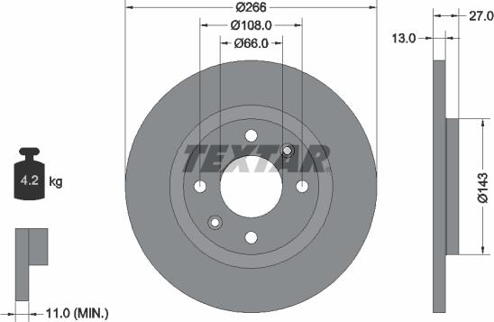 Textar 92089100 - Disque de frein cwaw.fr