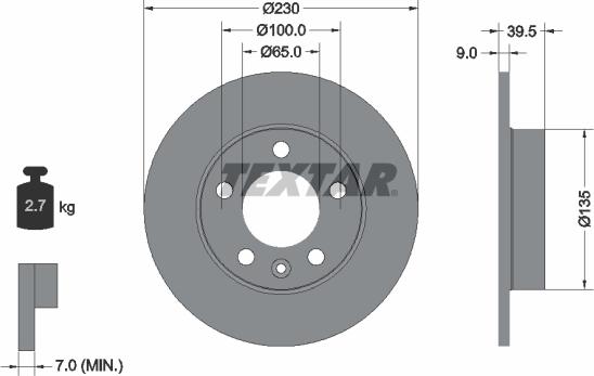 Textar 92082503 - Disque de frein cwaw.fr