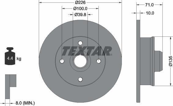 Textar 92041803 - Disque de frein cwaw.fr