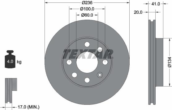 Textar 92029603 - Disque de frein cwaw.fr