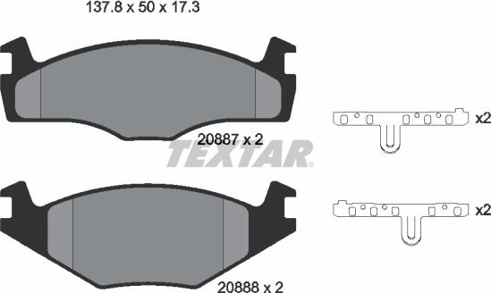 Textar 89001100 - Kit de freins, frein à disques cwaw.fr