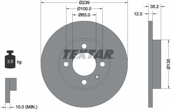 Textar 92010603 - Disque de frein cwaw.fr