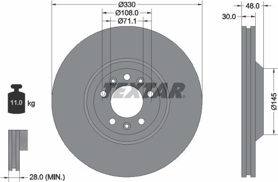 Textar 92129500 - Disque de frein cwaw.fr