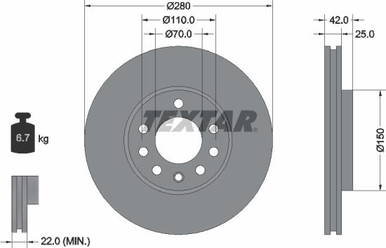 Textar 92091900 - Disque de frein cwaw.fr