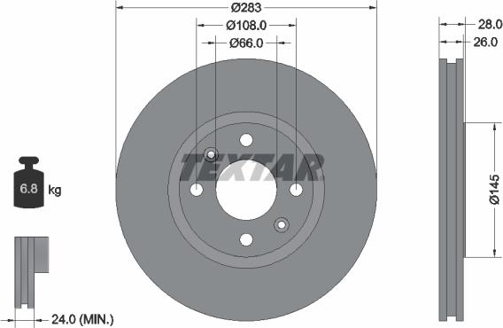 Textar 92078700 - Disque de frein cwaw.fr