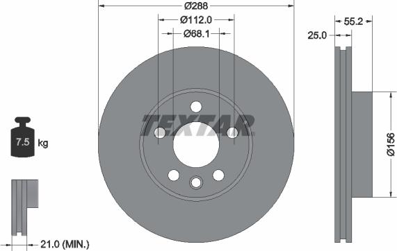 Textar 92074200 - Disque de frein cwaw.fr