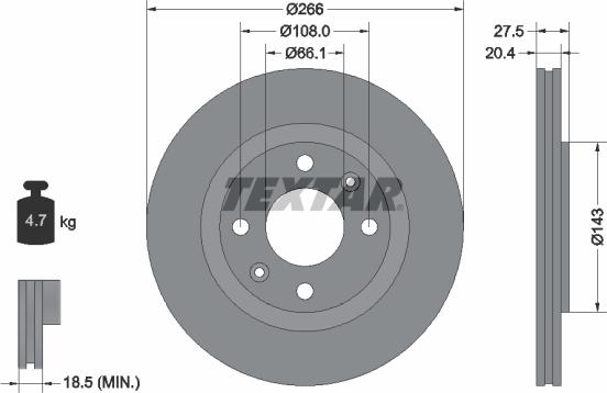 Textar 92048100 - Disque de frein cwaw.fr