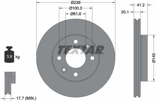 Textar 92036200 - Disque de frein cwaw.fr