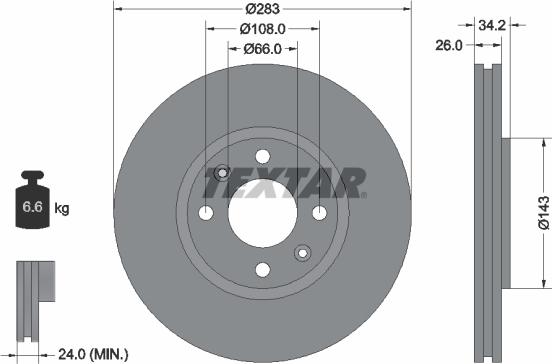 Textar 89014600 - Kit de freins, frein à disques cwaw.fr