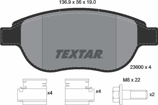 Textar 89007600 - Kit de freins, frein à disques cwaw.fr