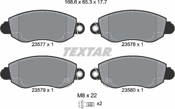 Textar 89007200 - Kit de freins, frein à disques cwaw.fr