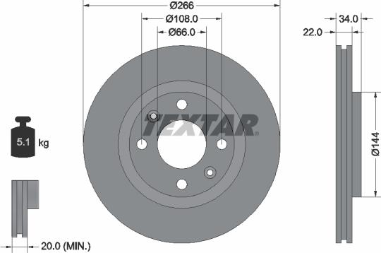 Textar 89015400 - Kit de freins, frein à disques cwaw.fr