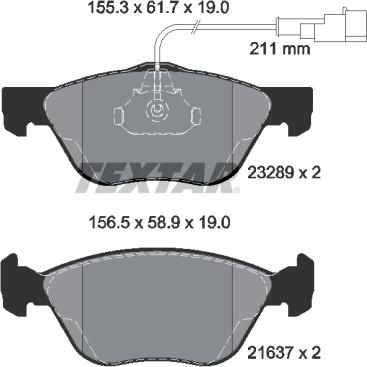 Textar 89015000 - Kit de freins, frein à disques cwaw.fr