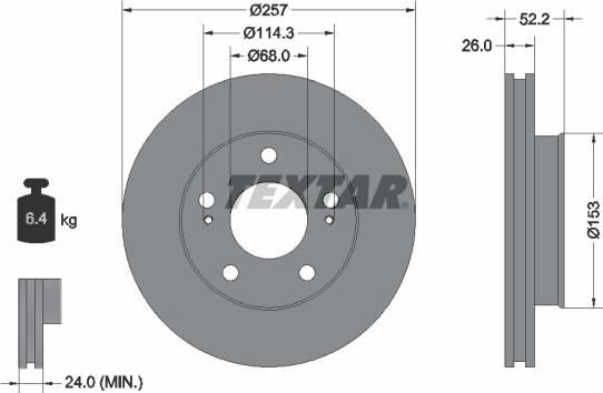 Textar 92074800 - Disque de frein cwaw.fr