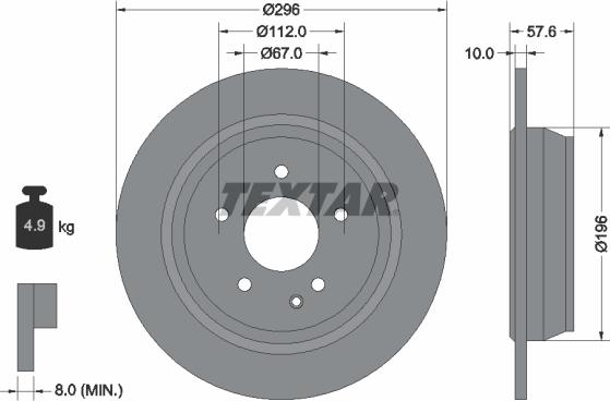 Textar 93123500 - Disque de frein cwaw.fr