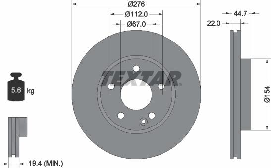 Textar 92131900 - Disque de frein cwaw.fr