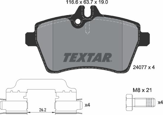 Textar 89017500 - Kit de freins, frein à disques cwaw.fr