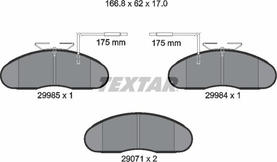 Textar 2998501 - Kit de plaquettes de frein, frein à disque cwaw.fr