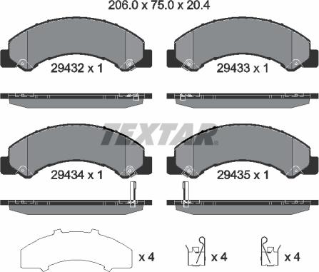 Textar 2943201 - Kit de plaquettes de frein, frein à disque cwaw.fr