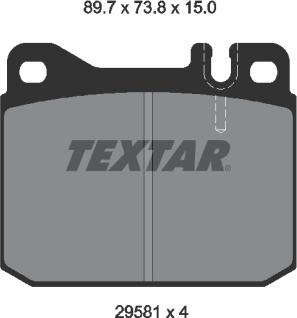 Textar 2958104 - Kit de plaquettes de frein, frein à disque cwaw.fr