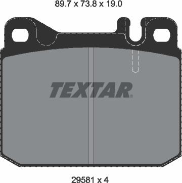 Textar 2958105 - Kit de plaquettes de frein, frein à disque cwaw.fr