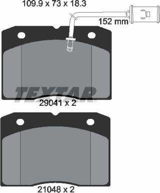 Textar 2904101 - Kit de plaquettes de frein, frein à disque cwaw.fr