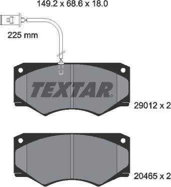 Textar 2901201 - Kit de plaquettes de frein, frein à disque cwaw.fr