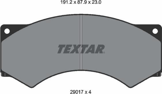 Textar 2901703 - Kit de plaquettes de frein, frein à disque cwaw.fr