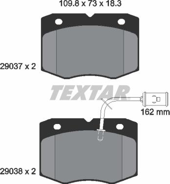 Textar 2903701 - Kit de plaquettes de frein, frein à disque cwaw.fr