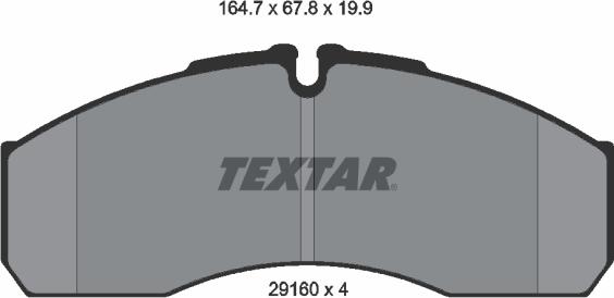 Textar 2916002 - Kit de plaquettes de frein, frein à disque cwaw.fr