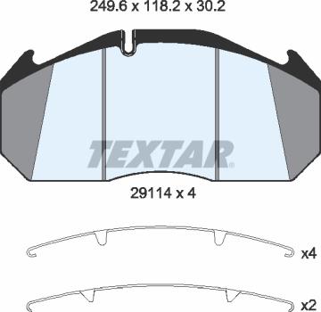 Textar 2911401 - Kit de plaquettes de frein, frein à disque cwaw.fr