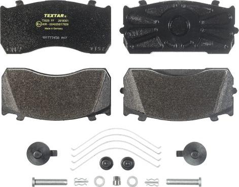 Textar 2918301 - Kit de plaquettes de frein, frein à disque cwaw.fr