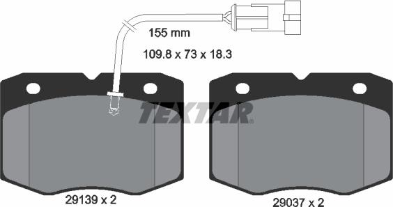 Textar 2913901 - Kit de plaquettes de frein, frein à disque cwaw.fr