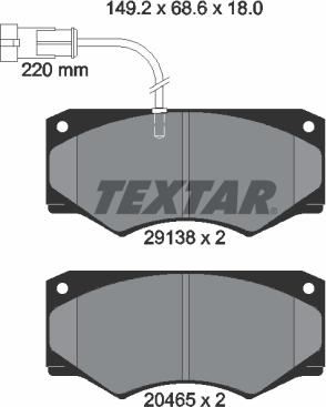 Textar 2913801 - Kit de plaquettes de frein, frein à disque cwaw.fr