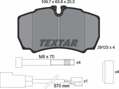 Textar 2912307 - Kit de plaquettes de frein, frein à disque cwaw.fr