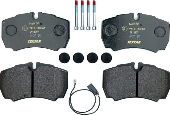 Textar 2912307 - Kit de plaquettes de frein, frein à disque cwaw.fr