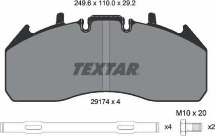 Textar 2917402 - Kit de plaquettes de frein, frein à disque cwaw.fr